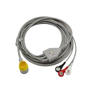Lifegain CU-HD1 12kontaktiga ühes tükis EKG kaabel 3 juhet
