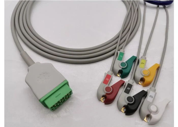 GE Healthcare Direct-Connector ECG Cable 5 Leads Clips