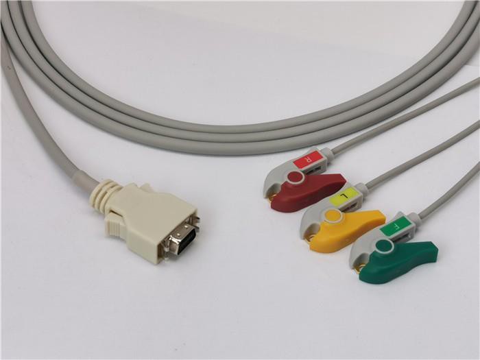 Nihon Kohden Compatible ECG Transducer Adapter Cable 3 Leads Clips