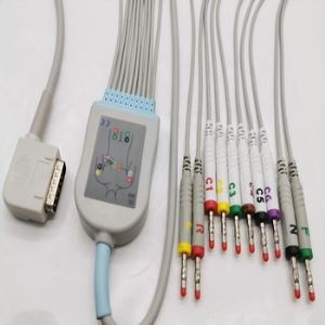Kenz 15-pin 10-juhtmeline EKG-kaabel koos juhtmetega