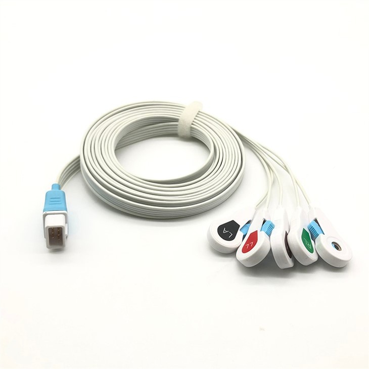 Disposable ECG Radiolucent Lead Wires 5lead Clip Compatible Covidien