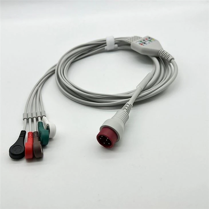 Original 6pin ECG Cable For Zoncare Snap Connector